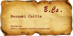 Bozsaki Csilla névjegykártya